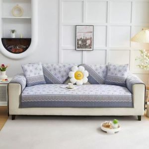 LEEGO Non Slip Thick Sofa Seat Cover Wavy Quilted Sofa Cushion Washable Furniture Protector Home Living Room Decoration