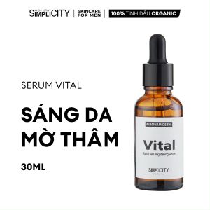 Serum giúp dưỡng trắng mờ thâm 30ml cho nam Men Stay Simplicity Vital Facial Skin Brightening với Niacinamide 5%