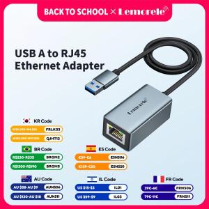 Lemorele | Lemorele TC71 USB-A To RJ45 USB3.0 Ethernet Network Adapter for Macbook USB to RJ45 Ethernet Adapter for PC Laptop Network Card