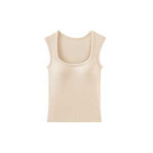 Áo ba lỗ MiiOW nữ cổ vuông màu trắng có thể co giãn mặc được trong/ngoài