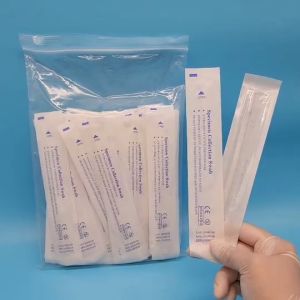 ไม้สวอป ก้านตรวจเชื้อ Flocked swab Sterile ชิ้นเดี่ยว 100ชิ้น/แพ็ค