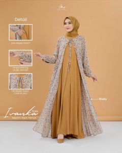baju muslim dress gamis gaun rok fashion muslim wanita perempuan dewasa lengan panjang motif kondangan lebaran ivanka arrafi bahan rayon inner outer adem premium terbaru terlaris terkini kekinian idul fitri daily viral 2023 gratis ongkir bayar di tempat