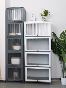 Braun Mal-ชั้นวางของในครัว 4ชั้น ตู้วางของ ครัวตู้กับข้าวพร้อมประตูตู้ ตู้เก็บของชั้นวางอุป ชั้นวางอเนกประสงค์ ชั้นตู้วางของ ตู้เก็บของอเนกประสงค์