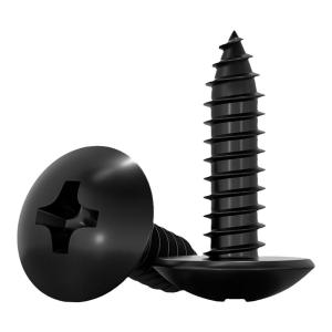 TIANZHUOJINSHU | GB Standard Black 304 Stainless Steel Cross Pan Head Self Tapping Screw Mushroom Head Black Zinc Plated