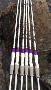 Sougayilang【COD】Fishing Rod 2 Section 1.8M/6 Purpe&white M power Tongkat Pancing Spinning Casting Fishing Rod High Sensitivity Fishing Pancing