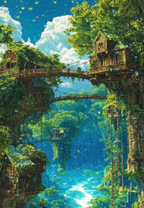 Jigsaw Puzzle 500/1000/1200/2000PCS Green Cabin with Breathtaking Landscape Scenery Art Brain Teaser Puzzle Calming Hobby Gift