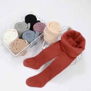 0-6 Years Girl Leggings Baby Solid Pants Kids Autumn Winter Thermal Tights Children Fleece Lined Fashion Trousers Casual Bottoms