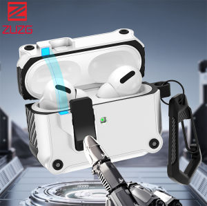 (Chỉ có vỏ) Vỏ khóa tự động zuzg Tương thích với Vỏ AirPods 4 /Pro 2nd/1st với móc khóa [nhìn thấy phía trước] cho Apple Airpod 4 gen (2024) (USB-C) 3 gen tự động chụp chuyển đổi an toàn Sạc trường hợp