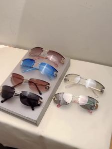 KAMMPT Kính Râm Hình Bầu Dục Không Vành Dành Cho Nữ Gương Gradient UV400 Bảo Vệ Thời Trang Sắc Thái Giản Dị Thiết Kế Sang Trọng Hợp Thời Trang 2026