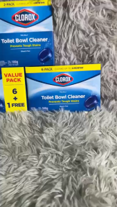 Clorox toilet bowl cleaner ก้อนทำความสะอาดสุขภัณฑ์ แถบเหลือง กล่องฟ้าแพค 6 ก้อน