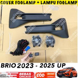 Paket Lengkap Cover Foglamp Lampu Brio 2023 2024 2025 Model Orion Hitam