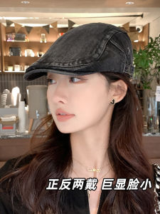 หมวกเบเรตตาข่ายยีนส์สำหรับผู้ชายและผู้หญิง หมวกเบเรตตาข่ายย้อนยุคสไตล์อเมริกัน หมวกเบเรตตาข่ายแบบใหม่ที่สวมใส่ได้ตลอดทั้งปี