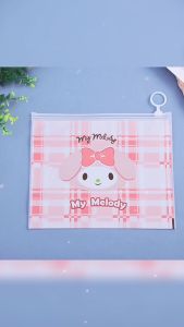 Pouch / Map Transparan Sanrio Edition Chinamorol Melody Kuromi 21 x 17 cm Tempat Pensil Zipper pvc
