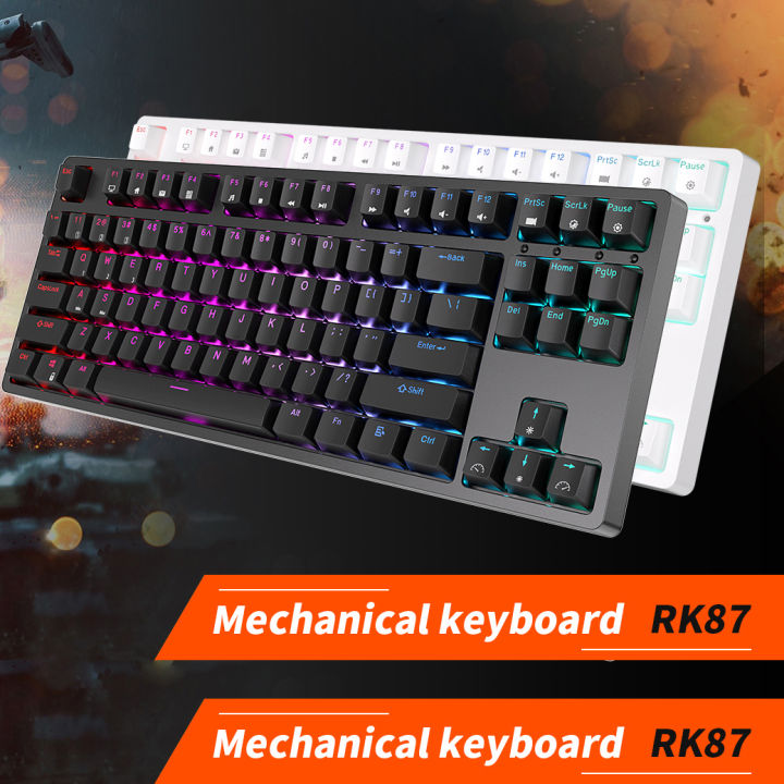 RK Royal Kludge RK87 2.4G Wireless Bluetooth Mechanical Keyboard 87 ...