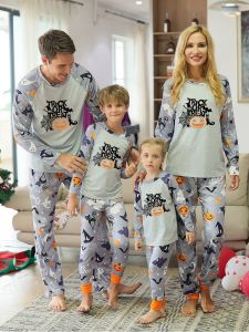Parent-Child Homewear Clothes Halloween Carnival Childrens Clothing European and American Style Pajamas a Family of Three Casual Loose Men and Women Adult Suit