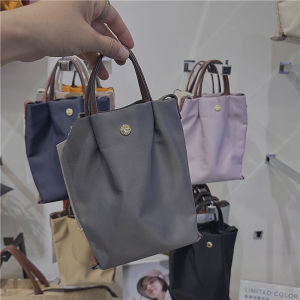 Waterproof Tote Bag Mini Crossbody Shoulder Bag Handbag Dumpling Shape PU Leather Commuter Bag Soft Nylon Fabric Inner Structure