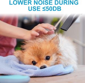 Pet Dog Hair Dryer High Power Fast Drying No Damage to Hair Adjustable Temperature High Speed Dog and Cat Hair Dryer Professional Pet Grooming Hair Dryer 2000W Low Noise