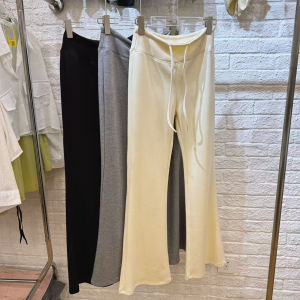 High Waist Flared Pants Womens Slimming Elastic American Style Casual Floor-Length Summer Trendy Commute Style Thin Leggings