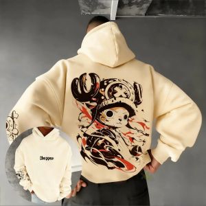Bandai | One Piece Chopper Anime Hoodie Men Women Autumn Winter New Oversized Casual Streetwear Cosplay Pullover Cotton Sweatshirt Y2k