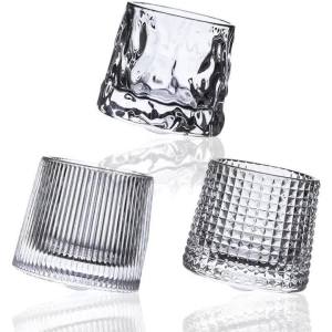 Whiskey Glass Old Fashioned Rocks Glasses Tumblers Glassware for Cocktail Scotch Bourbon Gin Voldka Brandy