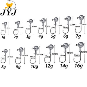 JYJ 1g 2g 3g 4g 5g 7g 8g 10g 14g 20g 28g jig head hook for fishing tackle rig soft worm hook crank lure bait hook