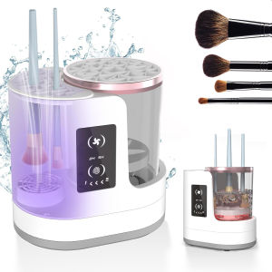 Electric Makeup Brush Cleaner Machine with  Drying and Disinfecting Function Rechargeable Automatic Makeup Brushes Cleaning Tool