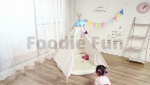 Portable Foldable Canva Folding Indoor Teepee Original Triangle Indian Kid Tent Little Play House Decoration