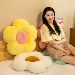 Daisy Petal Pillow Flower Shaped Sofa Living Room Decorative Cushion Plush Material round Cute Style down Filling Office Area