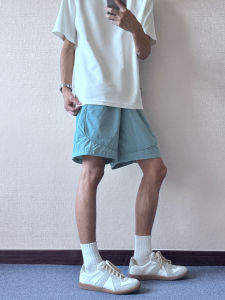 Ice Silk Quick Dry American Style Shorts Lightweight Fitness Outdoor Running Pants for Men Summer Sporty Teenage Casual Wear