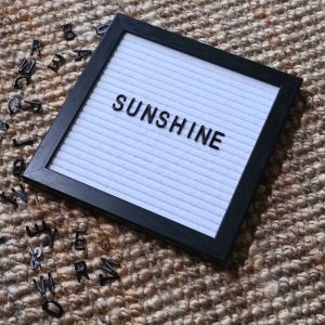 LETTER BOARD Felt Letter Board 10\"X10\" Frame with Set of Letters - 035 Series With STAND / Message Board Signage and Room Decoration