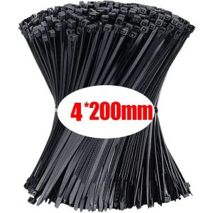 1000/100 Cái Dây Buộc Cáp Nylon Tự Khóa Màu Đen Dây Đai Buộc Khóa Kéo Bộ 20mm Dùng Để Buộc Khóa Kéo Bộ Dây Buộc