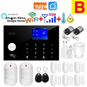 Hệ Thống Báo Động An Ninh Gia Đình Tuya WiFi GSM Không Dây 100 Vùng Báo Động Chống Trộm Với Chức Năng Bật/tắt Từ Xa Dành Cho Gia Đình Tương Thích Với Alexa & Google Assistant