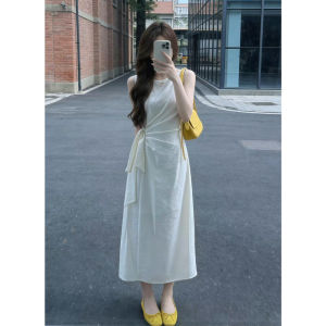 PEIZIXUAN | Đầm Maxi Trắng Elegance Không T Tay