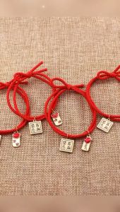 {Ready Stock}🔥NEW ARRIVAL🔥 中国风双面 励志文字祝福语 红色头手绳 小皮筋手链 Greeting Wishes Fortune Bracelet