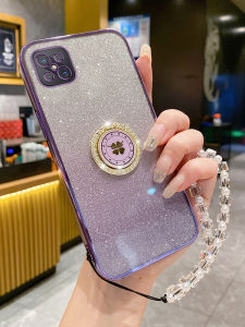 Oppo A92s 5G Silicone Case Full Cover Anti-Fall Soft Shell Gradient Transparent Luxury Fashion Protective Cover for Women