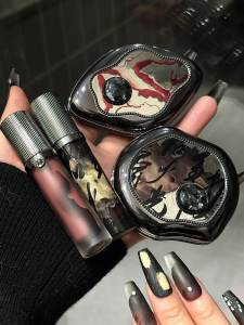 Girlcult Cyber Tale Series Four Colors Eyeshadow High Color Lip Glaze Crackling White Paper Blush Black And Red Eye Shadow