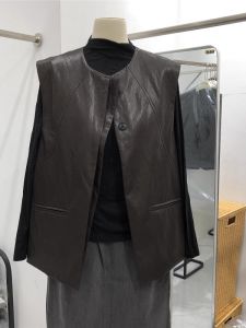 เสื้อกั๊กหนัง แขนกุด ทรงหลวม สำหรับผู้หญิงไซส์ใหญ่ ไซส์ 1-300 ปอนด์ เสื้อคลุมกันหนาวสไตล์เกาหลี ฤดูใบไม้ผลิและฤดูร้อน