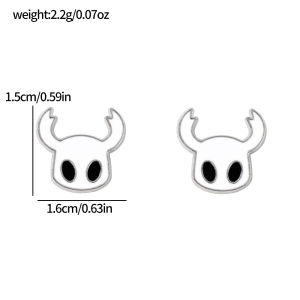 1 pair of gaming accessory earrings Hollow Knight main character ear studs cute accessory