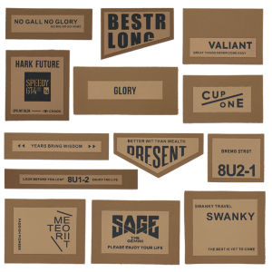 Miếng Dán Vá Quần Áo Họa Tiết Chữ Màu Nâu Khaki Thời Trang Miếng Dán Trang Trí Vá Quần Áo DIY Phụ Kiện May Vá