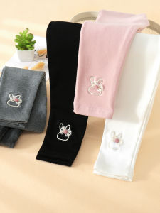 Spring Autumn Cotton Children Pants Baby Outfit Long Trousers Base Layer Girls Clothing Korean Style Black White Kids Clothes