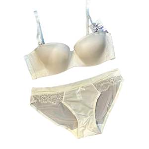 Bộ đồ lót cotton viền ren áo cúp ngang form đẹp quần lưới xuyên thấu