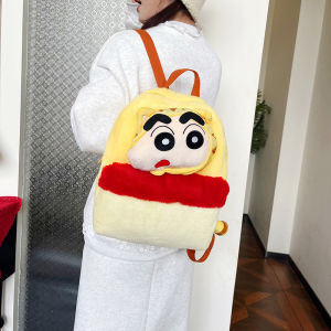 กระเป๋าเป้สะพายหลังผ้าขนแกะลายการ์ตูนน่ารัก กระเป๋าใส่ของใช้สำหรับนักเรียนมัธยมปลาย กระเป๋าสะพายไหล่แบบสองข้างสำหรับเด็กผู้หญิง