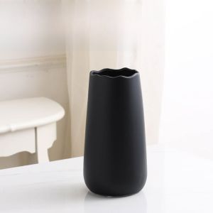 Modern Minimalist Ceramic Flower Vase Nordic Home Decoration Creative Office Living Room Grey White Black Artificial Flower Pot