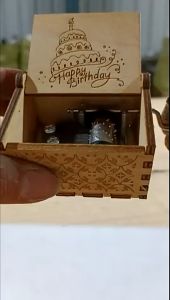 Hand-cranked Wooden Music Box Happy birthday/you are My Sunshine/wifes gift/love
