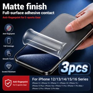 3Pcs Matte Hydrogel Screen Protector For iPhone 17 16 15 14 13 12 11 Pro MaxFor iPhone 14 15 16 Plus Air Anti Scratch Resistant