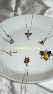 MILLENNE Multifaceted Baltic Amber Graduated Leaf Silver Pendant with 925 Sterling Silver (MLP-01)