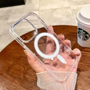 Ốp Lưng Từ Tính Trong Suốt Cho iPhone Pro Max Magsafe Chống Sốc Tương Thích Với Các Mẫu 17 Air 18 16 15 14 13 12 11