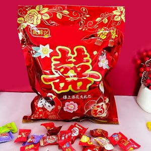 Wedding Candy Gift Bag Mixed Loose Confectionery Red Date Wedding Celebration Snacks Traditional Candy Snacks Bag Packaging