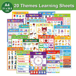 Educational Posters for Preschool Kids English Words Learning Charts Teaching Aids Classroom Decoration Big Card Montessori