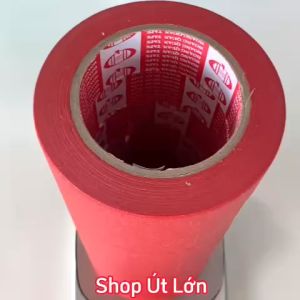 Băng keo giấy màu đỏ rộng 3.5cm dài 50 mét lõi giấy 3mm 1 cây 8 cuộn giá tại xưởng